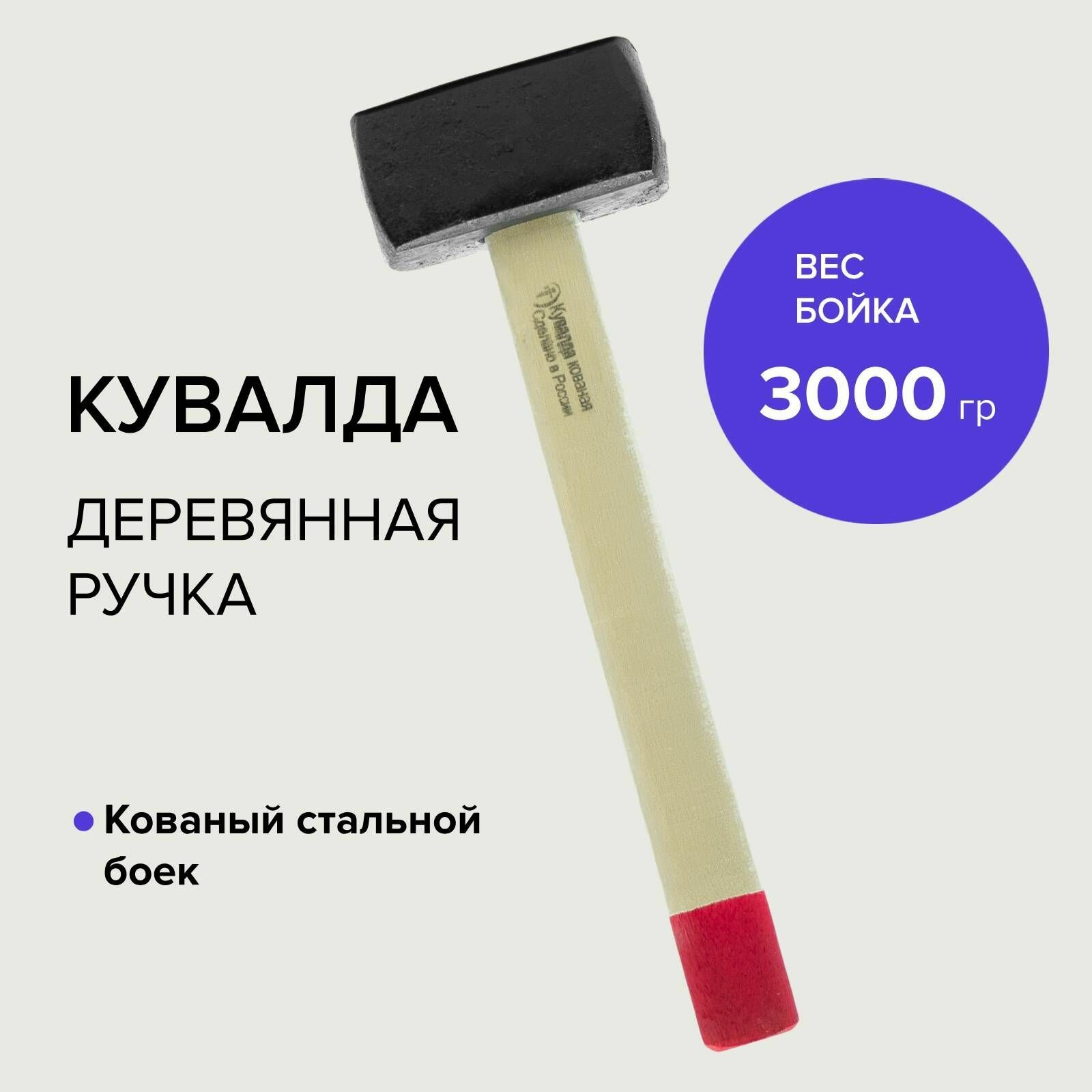 Кувалда кованая масса 3000 г Политех Инструмент