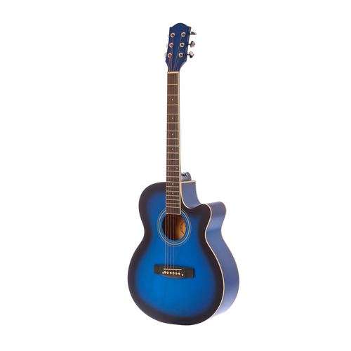 Акустическая гитара матовая, синяя. Размер 40 дюймов Jordani E4020 BLS
