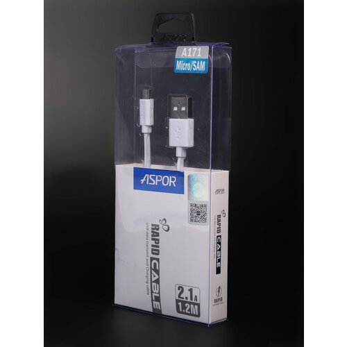 Кабель USB-Micro для быстрой зарядки ASPOR A171 1,2м белый