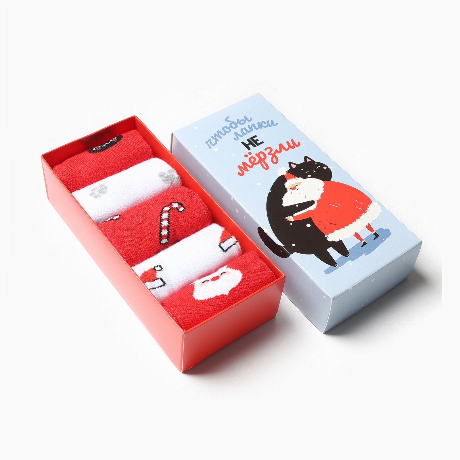 Носки Kaftan Новогодние наборы носков KAFTAN, комплект, 5 пар, размер 36-39, мультиколор