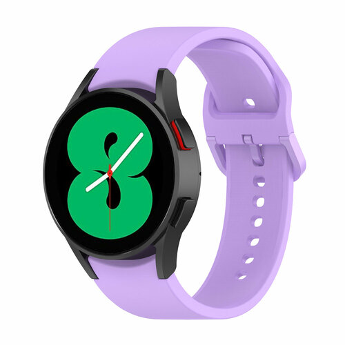 Силиконовый ремешок для Samsung Galaxy Watch 4/5/6, пряжка в цвет ремешка, размер S, светло-фиолетовый силиконовый ремешок для samsung galaxy watch 4 5 6 пряжка в цвет ремешка размер l розовый