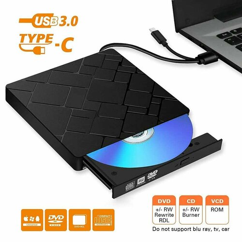 Внешний CD/DVD-привод с интерфейсом USB DVD-USB-03, черный