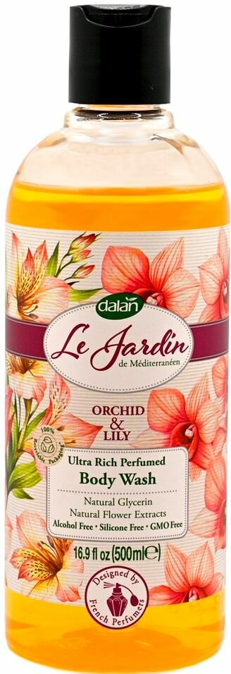Гель для душа Dalan Le Jardin Парфюмированный аромат Орхидеи и лилии 500мл х2шт