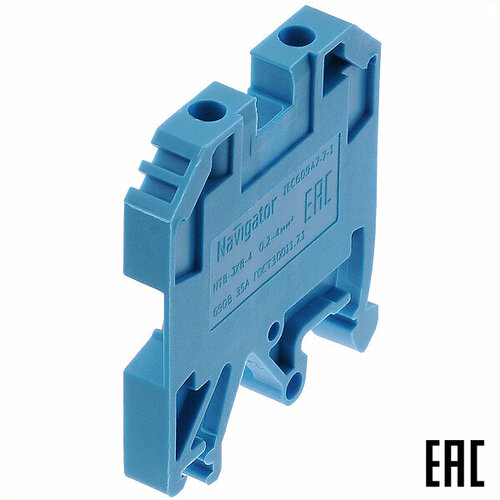 Клемма NTB-JXB-4-35-B 61216 винтовая синяя 4мм2 35А 690В ширина 6,5мм Navigator (19 шт. в комплекте)