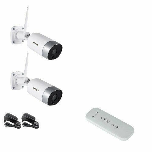 Комплект видеонаблюдения 4G с 2 уличными камерами 2мпих мтс тариф красный смарт с безлимитным интернетом для планшета телефона