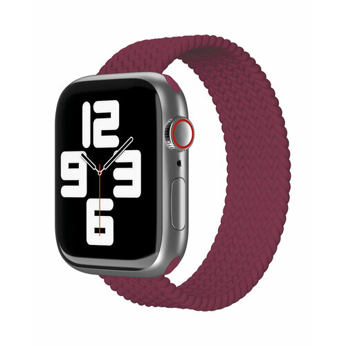 Ремешок нейлоновый плетёный VLP для Apple Watch 42/44/45, S/M, 2шт, марсала