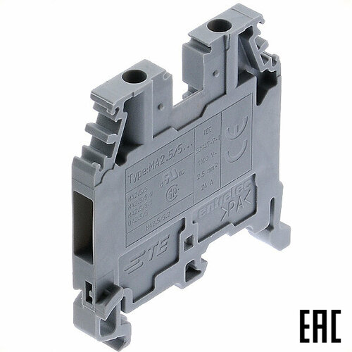 Клемма MA2,5/5 винтовая 1SNA115486R0300 серая 2,5мм2 24А 800В ширина 5мм (TE/AВВ) (9 шт. в комплекте)