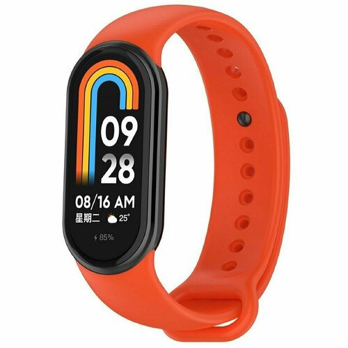 Силиконовый ремешок для Xiaomi Mi Smart Band 8, Xiaomi Mi Band 8 (оранжевый) силиконовый ремешок для xiaomi mi smart band 8 xiaomi mi band 8 оранжевый