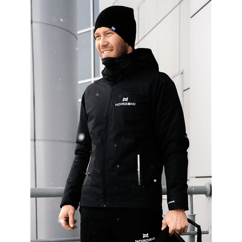 Куртка спортивная Nordski, размер L, черный куртка nordski размер l розовый черный