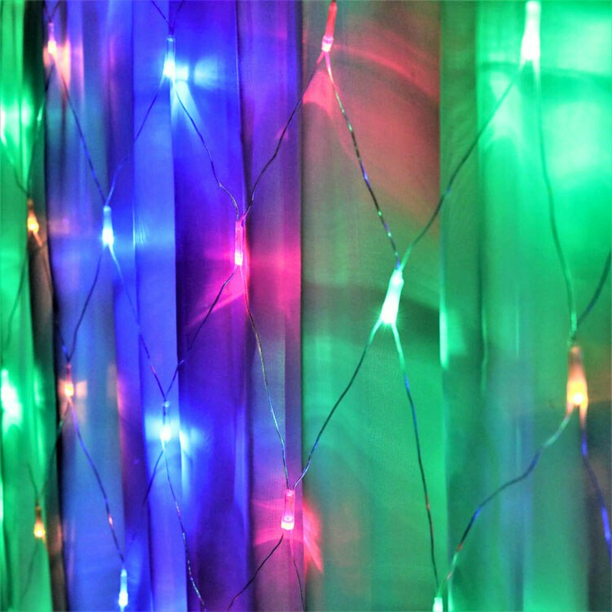 Светодиодная гирлянда Штора Ромб Занавес Новогоднее украшение 150х150 см разноцветные диоды