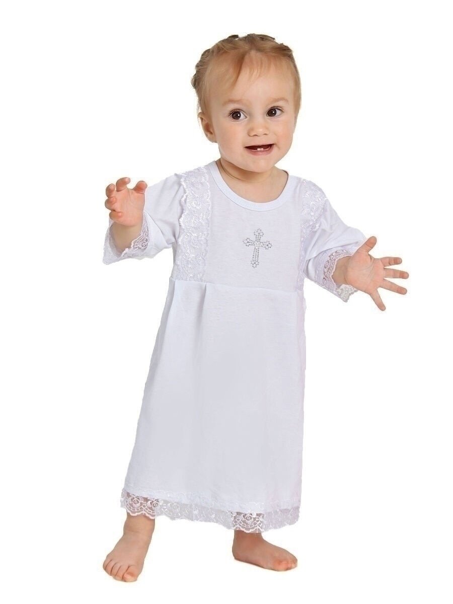 Крестильная рубашка (платье) для девочек размер 68