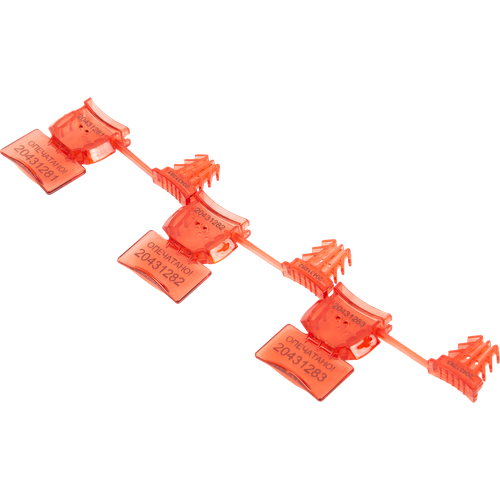 Комплект трос и пломба Европартнер с пластиковой защелкой 50 шт. оранжевый