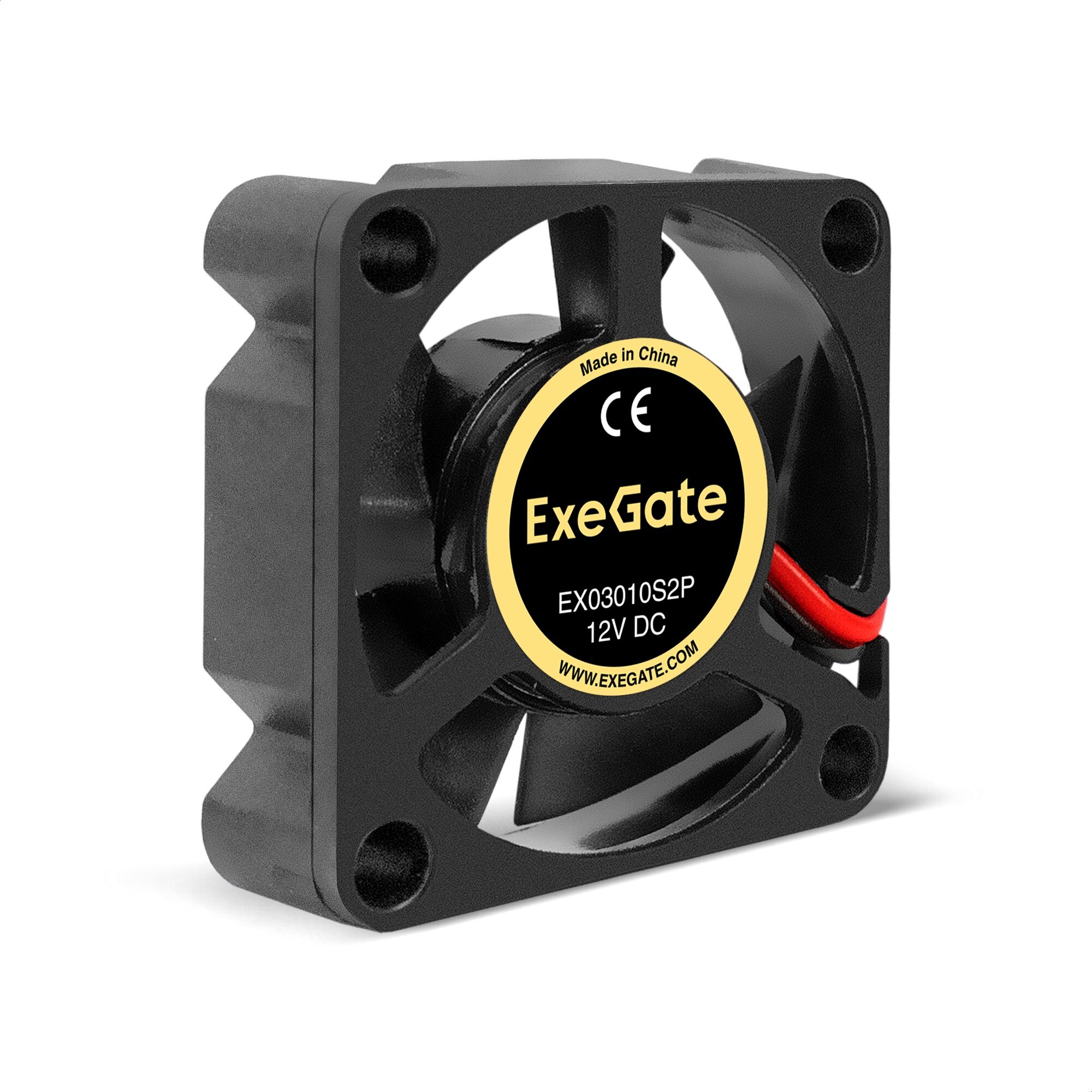 Вентилятор 12B DC ExeGate EX03010S2P (30x30x10 мм, Sleeve bearing (подшипник скольжения), 2pin, 10000RPM, 28,5dBA) EX295214RUS