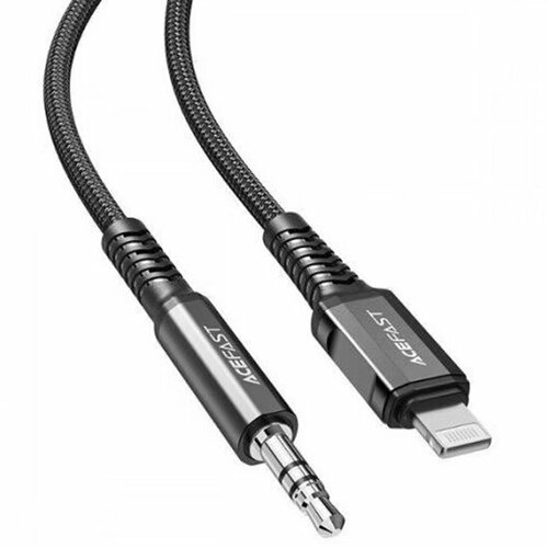 Кабель Acefast C1-06 Lightning to 3.5 mm Cable (1,2 метра) чёрный (AF-C1-06-BK) аксессуар acefast mfi c1 06 lightning dc3 5 grey 6974316280590