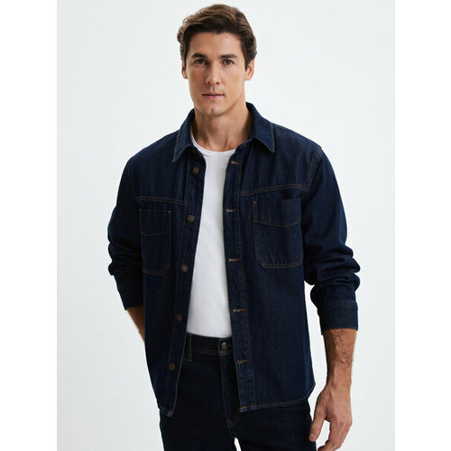 фото Рубашка zarina, размер l (ru 50)/182, синий