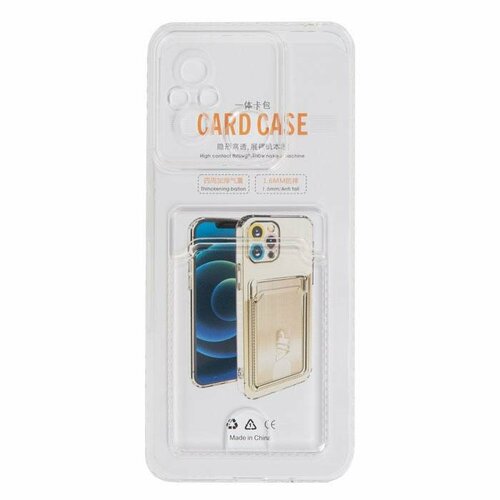 Чехол Card Case для Xiaomi Redmi 12C, Poco C55 прозрачный силикон с отделением для пластиковых карт, техпак