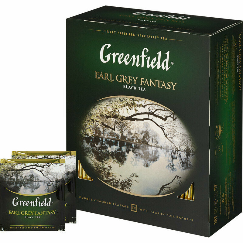 Чай Greenfield Earl Grey Fantasy черн. фольгир 100 пак/уп