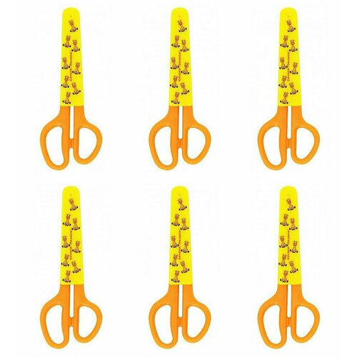 Каляка-Маляка Ножницы детские Оранжевые, 13 см, 6 шт ножницы детские каляка маляка 135мм закругленные 12шт