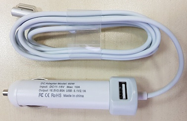 Автомобильная зарядка для ноутбука Apple MagSafe, 60W для A1181, A1278, A1342 (16.5V, 3.65A)
