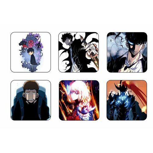 3D стикеры Аниме, SOLO LEVELING, 3д наклейки на телефон, 6 шт 3х3 см