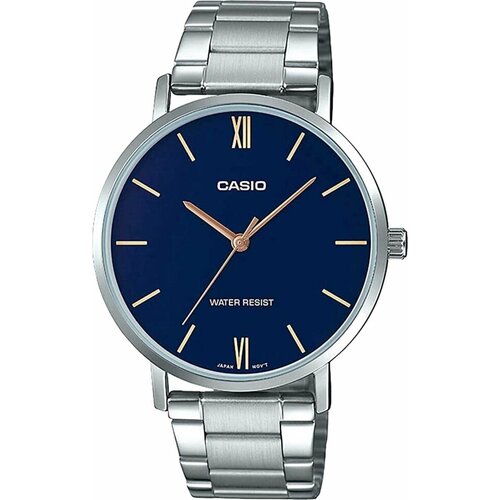 фото Наручные часы casio collection mtp-vt01d-2b, золотой, синий