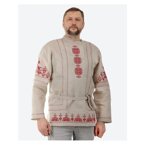 фото Рубашка ришелье, размер 54, серый