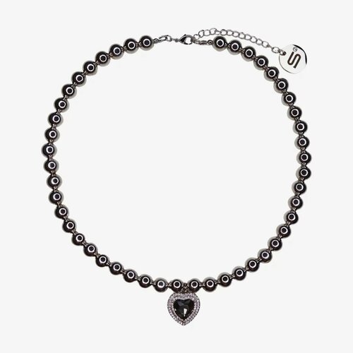 Колье 2SICK, фианит, длина 44 см, черный