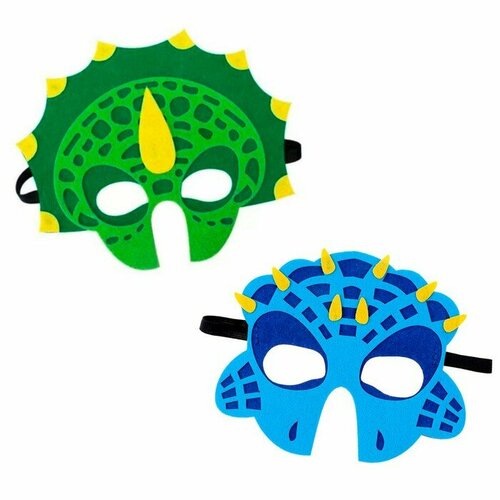 Маска карнавальная Дракон, набор 2 шт, фетр, 2 штуки маска карнавальная ёжик фетр