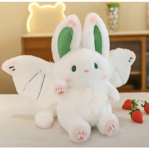 Мягкая игрушка аниме Летучая мышь Белая 30 см, кролик-летучая мышь набор 1 toy plastic fantastic кольца оленёнок кролик летучая мышь т20213