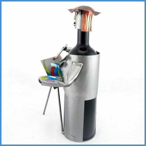 Оригинальная металлическая подставка - держатель для бутылки Уличный художник