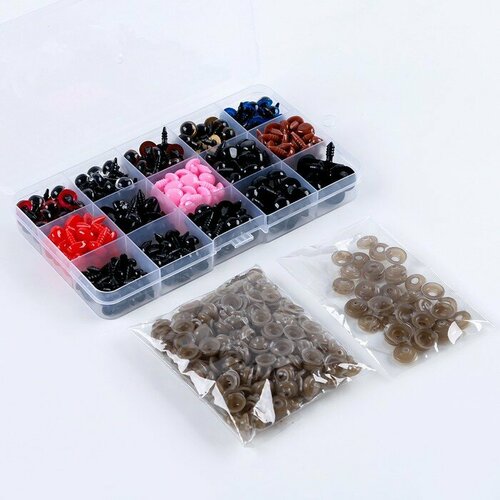 Набор глазок и носиков для игрушек винтовые набор 304 шт 1521₽