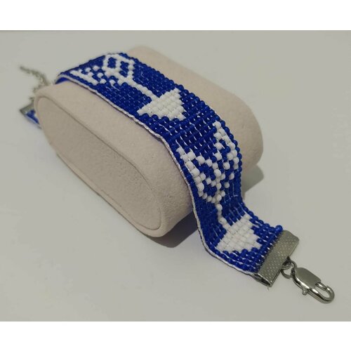 фото Браслет, стекло, металл, 1 шт., белый fsb1