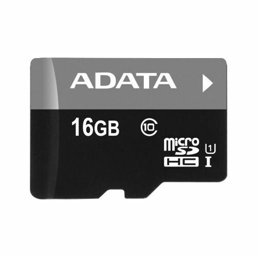 Карта памяти microSDHC UHS-I U1 A-Data 16 ГБ, Class 10, AUSDH16GUICL10-RA1, 1 шт, переходник SD