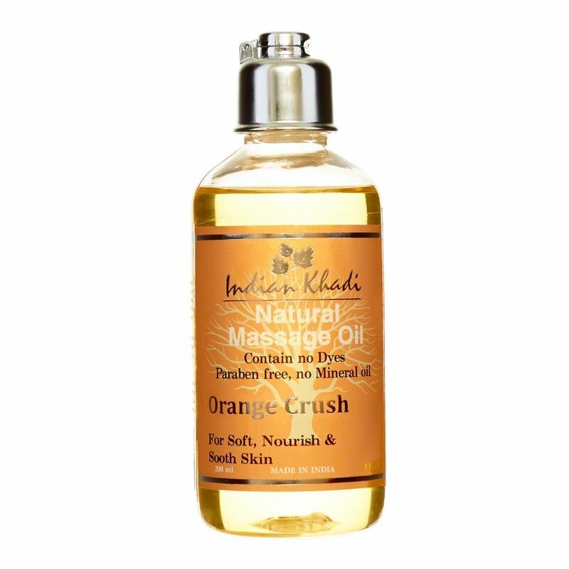 фото Массажное масло Индийское для тела Апельсин Naturаl Massage oil Orange Crush INDIAN KHADI, 200мл
