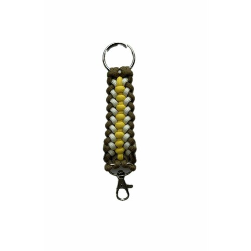 Бирка для ключей Ключница удлиненная, плетеная фактура, желтый, бежевый