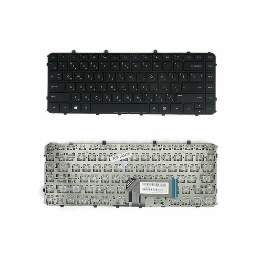 Клавиатура HP Envy 4-1000, 4-1100, 6-1000. Плоский Enter. Черная, с черной рамкой. PN: MP-11M73SU669