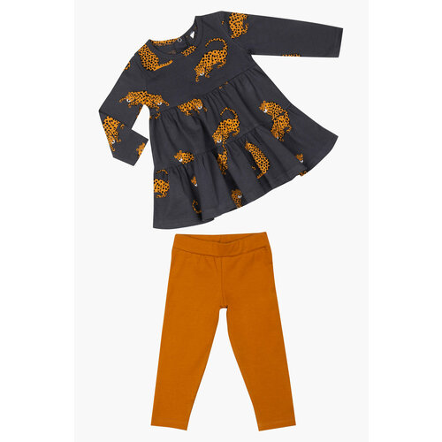 Комплект одежды LITTLE WORLD OF ALENA, размер 122, черный, оранжевый