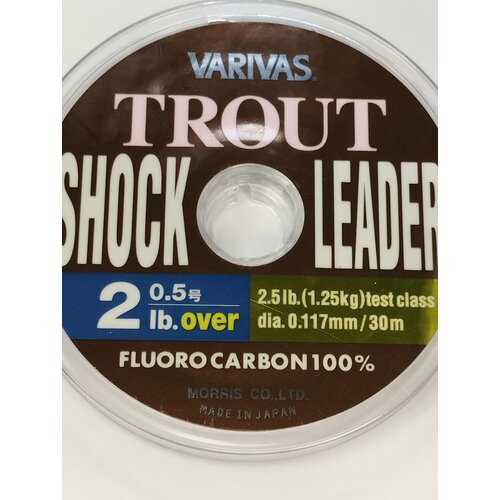 фото Леска varivas trout shock leader fluoro 30м # 0.5(0.117мм) 2.5lb 1.25кг
