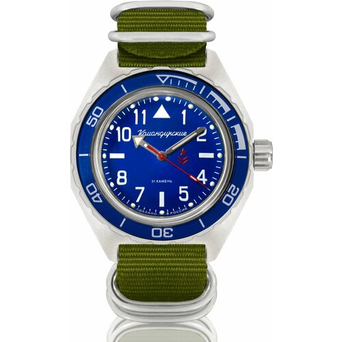 Наручные часы Восток Командирские, зеленый наручные часы восток командирские механические с автоподзаводом командирские 650852 floragreen зеленый