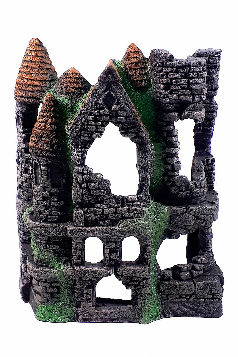 Грот Декси - Замок темный №195 (19,5х9х22,5) угловая декорация, 195d