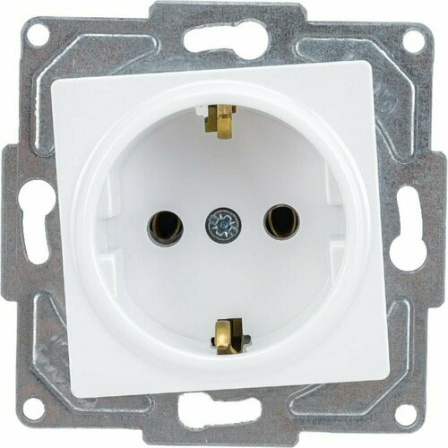 GUNSAN розетка 1 пост Eqona с заземлением белый 16401100-252115