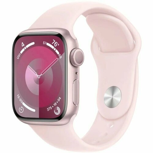 Apple Watch Series 9 GPS 41mm Aluminum Case with Sport Band SM Pink Розовый MR933 4219000₽