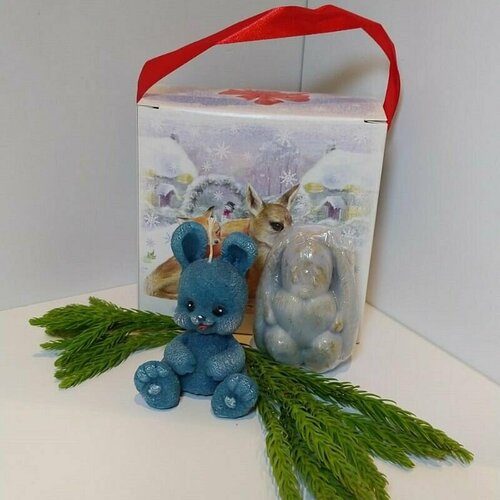 Подарочный набор/новогодний мыло фигурное глицериновое ручная работа 30 гр сердце в цветах 5 см х 5 см х 2 см
