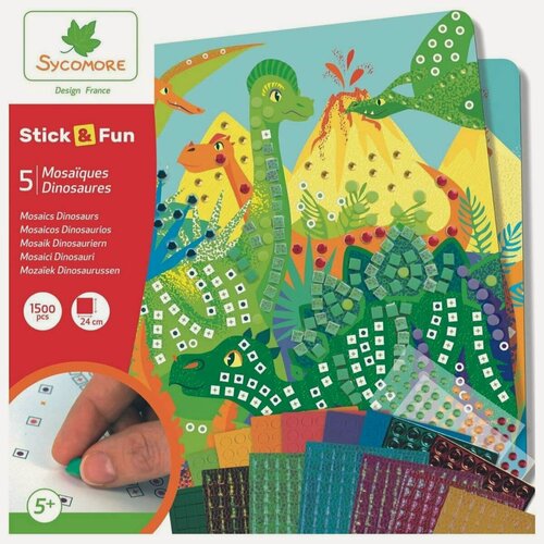 Изображение товара Набор для декорирования Sycomore STICK & FUN, Динозавры, мозаика