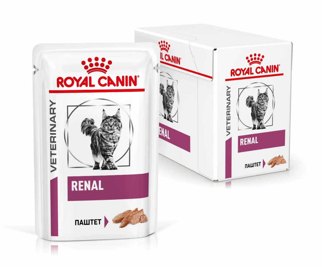 Влажный корм для кошек Royal Canin Renal, при проблемах с почками 1 шт. х 85 г (паштет)