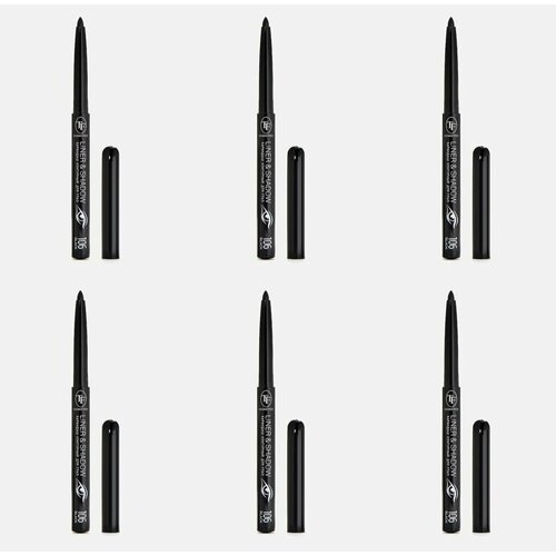 TF cosmetics Контурный карандаш для глаз автоматический, тон 106 Черный, 1,1 гр, 6 шт