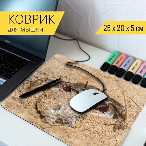 Коврик для мыши с принтом Таиланд, краб, море 25x20см.