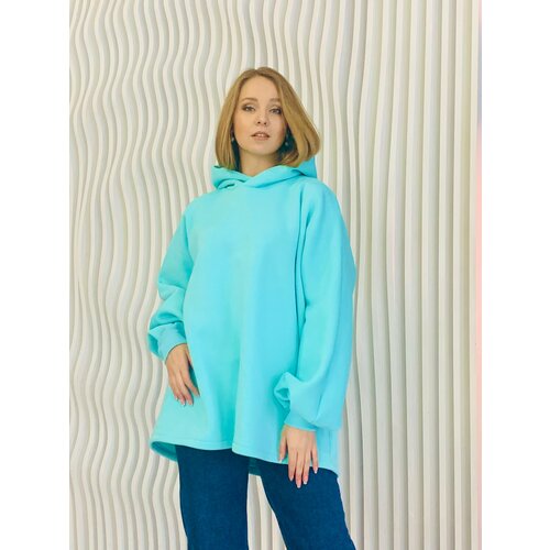 фото Худи , размер 44/54, бирюзовый fatmfashion