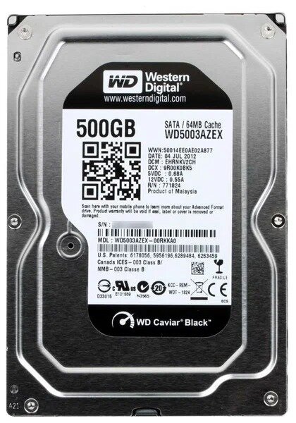 Жесткий диск Western Digital WD Black 500 ГБ (WD5003AZEX)