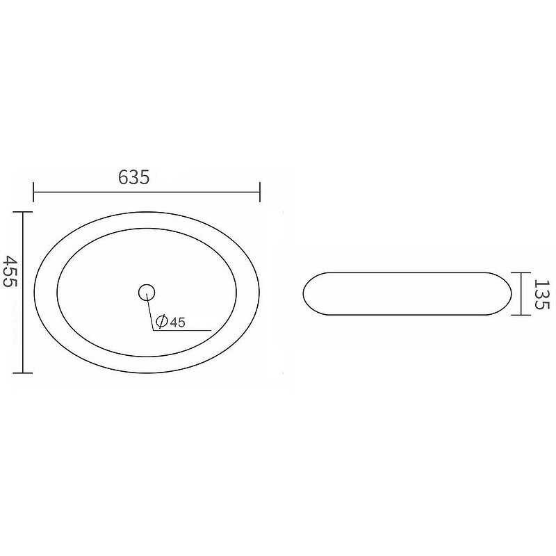 Orange B08-640w раковина накладная, белая - фотография № 3